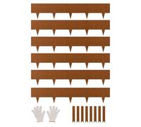 VEVOR Steel Landscape Edging, 6 Packs 40 x 8 in Weather-Resistant & Pre-Rust Metal Landscape Edging, Bendable Garden Edging Border, Shark Spike, Lawn Edging for Flower Bed Yard Pathway Divider