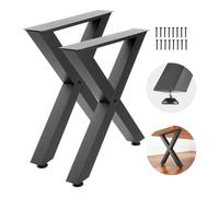 VEVOR Steel Table Legs 29.5 x 29.9 in X Frame 2204 lbs Heavy Duty Set of 2 Black