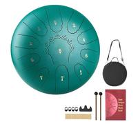 VEVOR Steel Tongue Drum, 10 in 11 Notes Rain Drum for Outside Garden, C Major Musical Drums with Music Book & Mallets, Percussion Instrument for Meditation Yoga Beginner Musical Education, Green