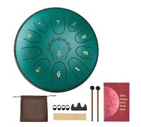 VEVOR Steel Tongue Drum, 6 in 11 Notes Rain Drum for Outside Garden, D Major Musical Drums with Music Book & Mallets, Percussion Instrument for Meditation Yoga Beginner Musical Education, Green
