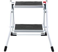 VEVOR Step Ladder 2-Step 150kg Capacity, Ergonomic Folding Steel Step Stool with Wide Anti-Slip Pedal, Sturdy Step Stool for Adults Toddlers, Multi-Use for Household, Kitchen, Office, RVs