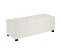VEVOR Storage Ottoman Bench, Button-Tufted End of Bed Bench with Side Bags, Flip-up Upholstered Storage Chest with Metal Frame, Linen Bed Ottoman for Living Room, Bedroom, Entryway, Office, Beige