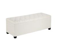 VEVOR Storage Ottoman Bench, Button-Tufted End of Bed Bench with Side Bags, Flip-up Upholstered Storage Chest with Metal Frame, Linen Bed Ottoman for