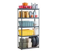 VEVOR Storage Shelves, 2000 lbs, 5 Tier Garage Storage Shelving, 16" D x 36" W x 71.4" H Adjustable Metal Shelves for Garage Shelves Utility Rack Shelf, Ideal for Kitchen, Warehouse, Basement, Black