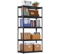 VEVOR Storage Shelves, 2000 lbs, 5 Tier Heavy Duty Garage Shelving, 16" D x 36" W x 72" H Adjustable Metal Shelves for Industrial Shelving Unit Utility Shelf, for Kitchen, Warehouse, Basement, Black