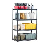 VEVOR Storage Shelves, 2400 lbs, 4 Tier Garage Storage Shelving, 20" D x 40" W x 57" H Adjustable Metal Shelves for Garage Shelves Utility Rack Shelf, Ideal for Kitchen, Warehouse, Basement, Black