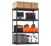 VEVOR Storage Shelves, 2400 lbs, 4 Tier Heavy Duty Garage Shelving, 20" D x 40" W x 60" H Adjustable Metal Shelves for Industrial Shelving Unit Utility Shelf, for Kitchen, Warehouse, Basement, Black