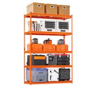 VEVOR Storage Shelves, 2500 lbs, 5 Tier Heavy Duty Garage Shelving, 18" D x 48" W x 72" H Adjustable Metal Shelves for Industrial Shelving Unit Utility Shelf, for Kitchen, Warehouse, Basement, Orange