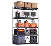 VEVOR Storage Shelves, 3000 lbs, 5 Tier Heavy Duty Garage Shelving, 20" D x 48" W x 72" H Adjustable Metal Shelves for Industrial Shelving Unit Utility Shelf, for Kitchen, Warehouse, Basement, Black