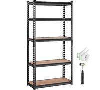 VEVOR Storage Shelving Unit, 5-Tier Adjustable, 2000 lbs Capacity, Heavy Duty Garage Shelves Metal Organizer Utility Rack, Black, 30" L x 12" W x 60" H for Kitchen Pantry Basement Bathroom Laundry