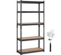 VEVOR Storage Shelving Unit, 5-Tier Adjustable, 2000 lbs Capacity, Heavy Duty Garage Shelves Metal Organizer Utility Rack, Black, 30" L x 12" W x 60"