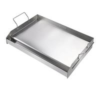 VEVOR Stove Top Griddle, 23.5"x16" Pre-Seasoned Stainless Steel Griddle, Rectangular Double Burner Griddle Pan, Non-Stick Family Pan Cookware with Handles and Oil Groove, for BBQ, Gas Grills, Silver