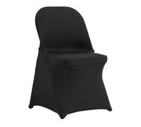 VEVOR Stretch Spandex Folding Chair Covers, Universal Fitted Chair Cover, Removable Washable Protective Slipcovers, for Wedding, Holiday, Banquet, Party, Celebration, Dining (50PCS Black)
