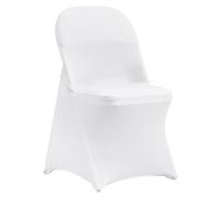 VEVOR Stretch Spandex Folding Chair Covers, Universal Fitted Chair Cover, Removable Washable Protective Slipcovers, for Wedding, Holiday, Banquet, Party, Celebration, Dining (50PCS White)