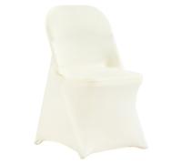 VEVOR Stretch Spandex Folding Chair Covers, Universal Fitted Chair Cover, Removable Washable Protective Slipcovers, for Wedding, Holiday, Banquet, Party, Celebration, Dining (50PCS Ivory White)