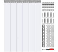 VEVOR Strip Curtain, 84" Height x 38" Width, 0.08" Thickness, 6PCS Clear PVC Strip Door Curtain, Freezer Curtain, Plastic Door Strips for Walk in Freezers, Coolers & Warehouse Doors, with 50% Overlap