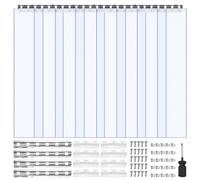 VEVOR Strip Curtain, 84" Height x 48" Width, 0.08" Thickness, 8PCS Clear PVC Strip Door Curtain, Freezer Curtain, Plastic Door Strips for Walk in Freezers, Coolers & Warehouse Doors, with 50% Overlap