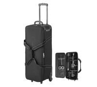 VEVOR Studio Equipment Trolley Case, 35.83 x 11.81 x 14 in / 91 x 30 x 35.5 cm, Rolling Camera Bag, Carrying Bag with Wheels Straps Padded Compartment Handle, for Light Stands, Tripods, Telescopes