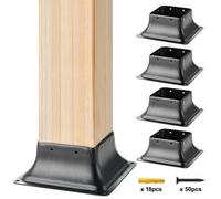 Vevor Sturdy Post Base Bracket 101.6mm Heavy Duty Steel For Wood Post Deck Support 4Pcs