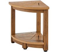 VEVOR Sturdy Shower Bench 16.5" Height Faux Wood Grain Water Resistant in Light Brown VEVOR Light Brown