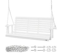 VEVOR Sturdy Wooden Porch Swing 5.5 Ft Heavy Duty Load Capacity White | Size: Large VEVOR White L