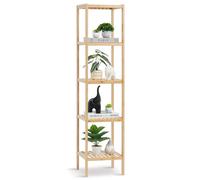 Vevor Stylish 5-Tier Bamboo Shelving Unit Narrow Storage Rack For Bathroom Kitchen Home