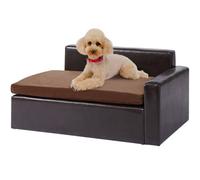 Vevor Stylish Pet Sofa For Medium Dogs And Cats Soft Leather Black 110 Lbs Capacity