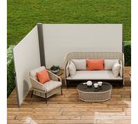 Vevor Stylish Retractable Side Awning 63X236 Inch Beige Waterproof Privacy Screen