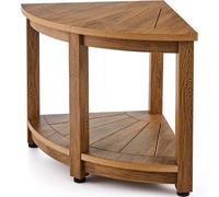 Vevor Stylish Shower Bench 18.5" Height Faux Wood Grain Water Resistant 350 Lbs Capacity With Storage Shelf