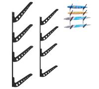 VEVOR Surfboard Wall Mount, 4 Tiers Horizontal Surfboard Rack for Storage and Display, Adjustable Height Metal Board Stand Organizer, Surf Board Holder for Snowboards, Kiteboards, Shortboard, Skis