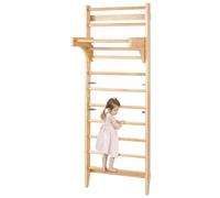 VEVOR Swedish Ladder Wall Gym, 10-Level Solid Wood Indoor Jungle Gym, 220lbs Loading Indoor Playground Climbing Ladder for Kid Adults, Gymnastic Stall Bars with Pull-Up Bar for Boys Girls