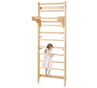 VEVOR Swedish Ladder Wall Gym, 10-Level Solid Wood Indoor Jungle Gym, 220lbs Loading Indoor Playground Climbing Ladder for Kid Adults, Gymnastic Stall Bars with Pull-Up Bar for Boys Girls