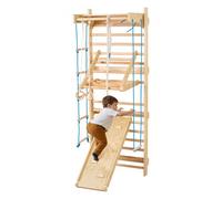 VEVOR Swedish Ladder Wall Gym 8 in 1 Wooden Indoor Playground Climbing Ladder