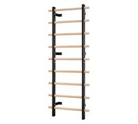 VEVOR Swedish Ladder Wall Gym, 9-Level Swedish Ladder Suspension Trainer, 330LBS Loading Solid Wood + Carbon Steel Gymnastics Stall Bars for Adult, Compatible with 3.15" x 3.15" Power Rack Accessories