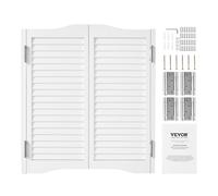 VEVOR Swinging Cafe Doors, Arched Top Interior Saloon Doors 91.4 x 91.4 cm, Double Action Made of Pine Wood, with Hinges & Hardware, Easy to Install, for Hallway Kitchen Bar Pub Entrance, White