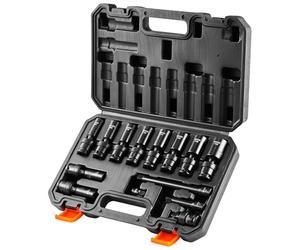 VEVOR Swivel Impact Socket Set, 14PCS Universal Socket Set - 3/8" Drive Deep Metric 10-19mm, 6 Point Cr-Mo Alloy Steel for Auto Repair, Easy-to-Read Size Markings, Rugged Construction