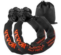 VEVOR Synthetic Soft Shackle, 1/2" x 22" (2 Pack) 44092 lbs (20 Ton) Breaking Strength Recovery Tow Shackles with Extra 2 Sleeves & Storage Bag for UTV, ATV, Trucks, Jeep, Off-Road Vehicles, Black