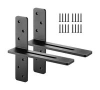VEVOR T Shelf Brackets 2 Pcs, 200 lbs/90 kg Weight Capacity, 12x2.89x12 in / 304.8x73.5x304.8 mm, Solid Steel Heavy Duty Brackets for Shelves, Countertop Support Floating Bracket Hardware with Screws