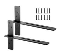 VEVOR T Shelf Brackets 2 Pcs, 200 lbs/90 kg Weight Capacity, 18x2.89x12 in / 457.2x73.5x304.8 mm, Solid Steel Heavy Duty Brackets for Shelves, Countertop Support Floating Bracket Hardware with Screws