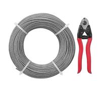 VEVOR T316 Deck Railing Cable, 1/8" Stainless Steel Wire Rope 300 ft with Cutter Kit, 7x7 Strands Construction Marine Aircraft Grade for Handrail Stair Decking Fence Outdoors