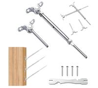 VEVOR T316 Stainless Steel Adjustable Angle 3.2mm Cable Railing Kit/Hardware for Wood Post, Marine Grade for 3.2mmWire Rope,0-180-Degree Angle & Easy Installation, Silver (30 Pack)