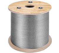 VEVOR T316 Stainless Steel Cable 1/8" 7x7 Steel Wire Rope Cable 500FT Cable Railing Transport Wire Rope Cable for Railing Decking DIY Balustrade
