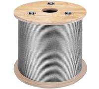 VEVOR T316 Stainless Steel Cable 1/8" 7x7 Steel Wire Rope Cable 500FT Cable Railing Transport Wire Rope Cable for Railing Decking DIY Balustrade