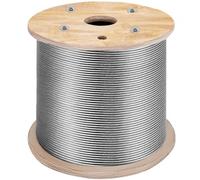 VEVOR T316 Stainless Steel Wire Rope Cable High Strength Tension Flexible Stainless Steel Cable OD 3.2MM Length 1000Ft 11.14KN Cable Railing(300M)