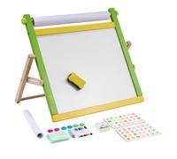VEVOR Tabletop Art Easel for Kids, 3-in-1 Wooden Double-Sided Kid's Art Easel with Magnetic Whiteboard, Chalkboard, Paper Roll, Foldable Portable Drawing Board with Painting Accessories for Boys Girls