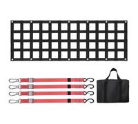 VEVOR Tailgate Net for Truck Bed 54 in x 18 in 1500lbs Truck Bed Extender Tailgate Cargo Net with 4 Red Adjustable Buckle Straps Extendable & Durab