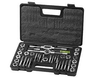 VEVOR Tap and Die Set, 40-Piece Include Metric Size M3 to M12, Bearing Steel Taps and Dies, Essential Threading Tool for Cutting External Internal Threads, with Complete Accessories and Storage Case