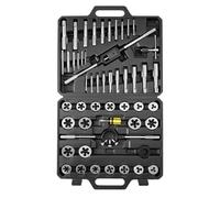 VEVOR Tap and Die Set, 51-Piece SAE Sizes 1/4" to 1", with Coarse and Fine | Thread Taps and Dies, Wrench, Carrying Case and Complete Accessories, Bearing Steel, for Threading and Rethreading Threads