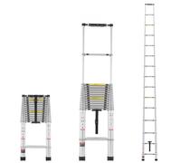 VEVOR Telescoping Ladder, 20.3FT Aluminum Lightweight Extension Ladder, Multi-button Retraction Collapsible Ladder, 419 LBS Capacity with Non-slip Feet, Portable Compact Ladders for Home, RV, Loft