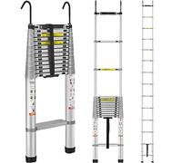 VEVOR Telescoping Ladder, 18.5 FT Aluminum One-button Retraction Collapsible Extension Ladder, 400 LBS Capacity with Non-slip Feet, Portable Multi-purpose Compact Ladder for Home, RV, Loft, ANSI Liste